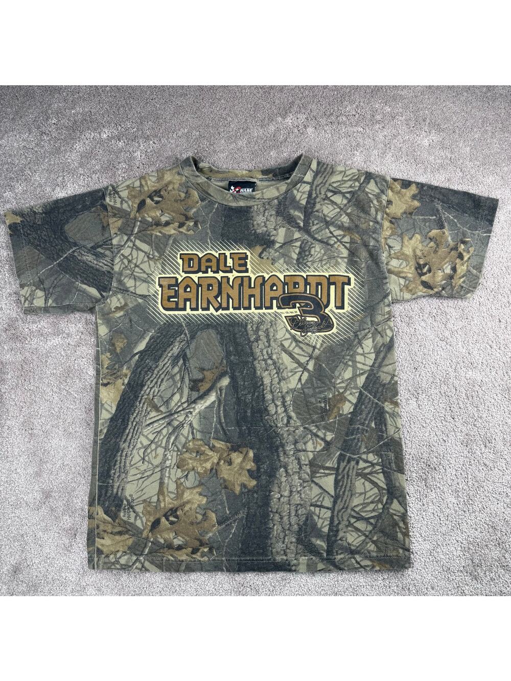 Chase Authentics Dale Earnhardt #3 Camo AOP Tee Size L NASCAR USA Realtree
